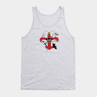 New Orleans Red Louisiana Crawfish Fleur de Lis Tank Top